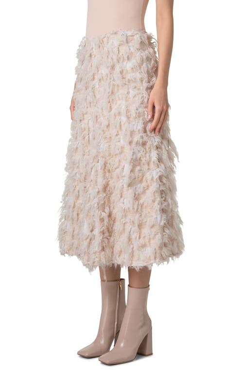 Akris 3-d Jacquard Wool Midi Skirt In Greige