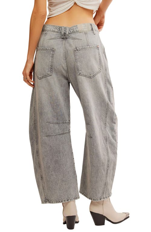 Shop Free People Good Luck Barrel Jeans In Falcon Grey