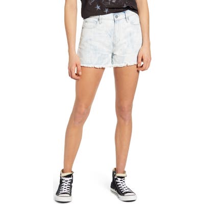 Articles Of Society Meredith Fray Hem High Waist Denim Shorts, Blue
