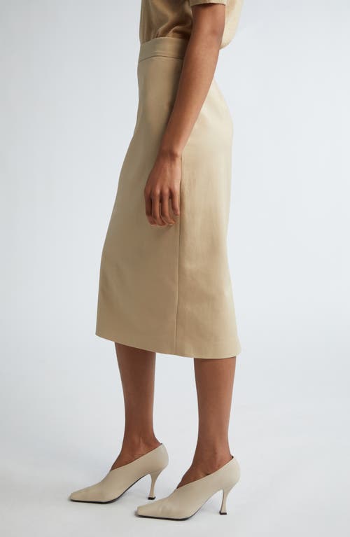 Shop Max Mara Eden Stretch Cotton Midi Skirt In Ecru