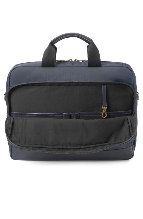 Shop Johnston & Murphy Hudson Waterproof Nylon Briefcase In Navy