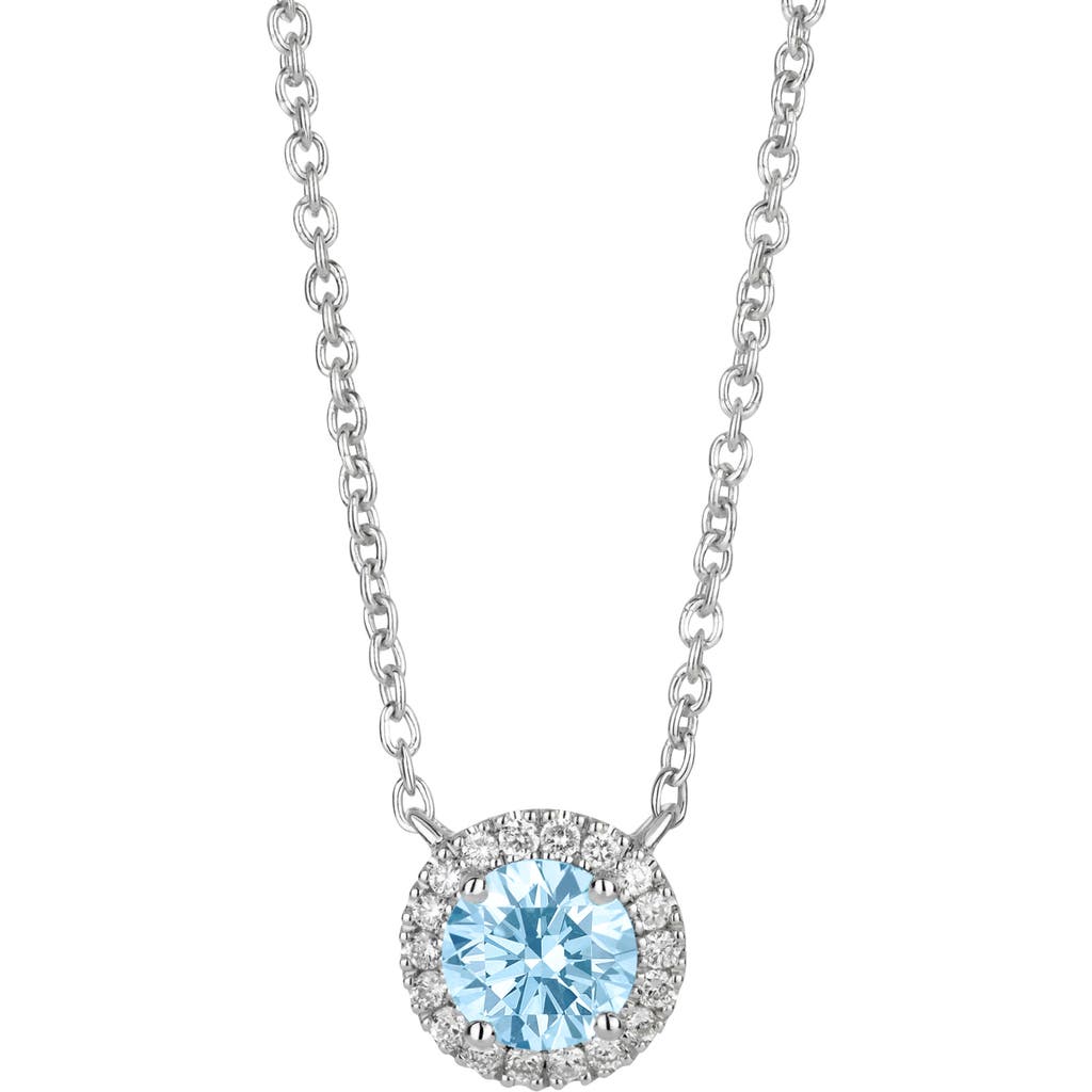 Lightbox 1-carat Lab Grown Diamond Halo Pendant Necklace In Gray