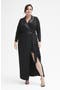 Eliza J Tuxedo Faux Wrap Long Sleeve Gown (Plus Size) | Nordstrom