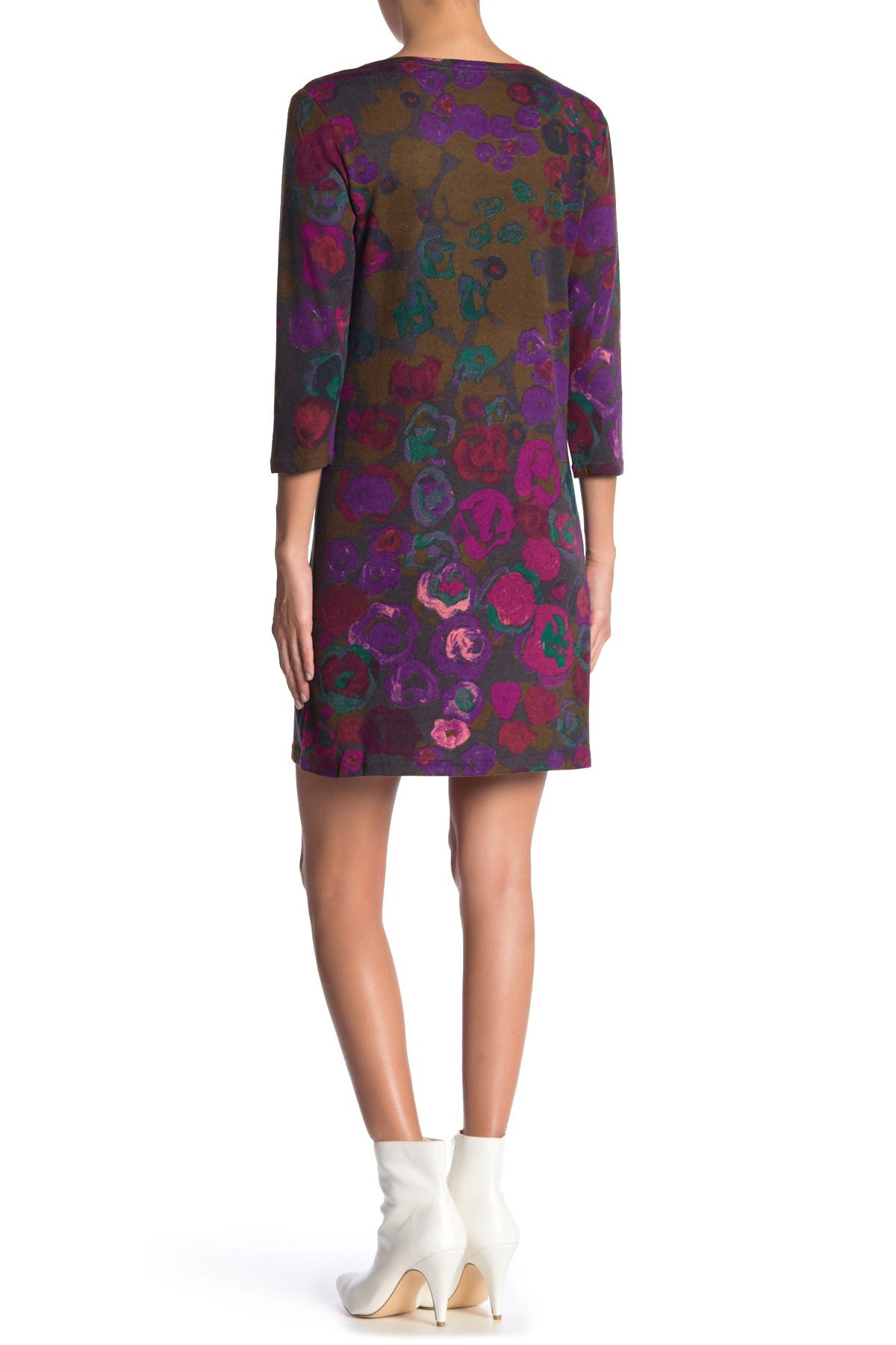 PAPILLON Floral Print Sweater Dress 