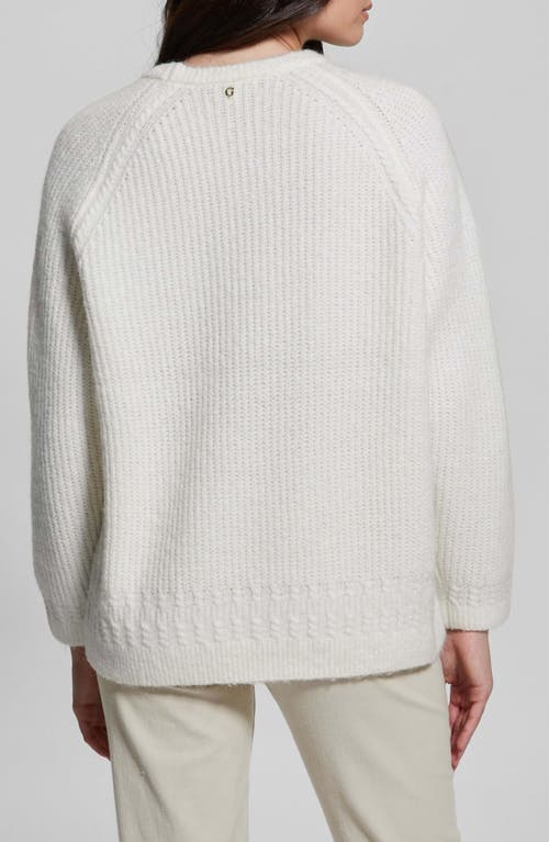 Shop Guess Margo Mixed Stitch Sweater In Dove White