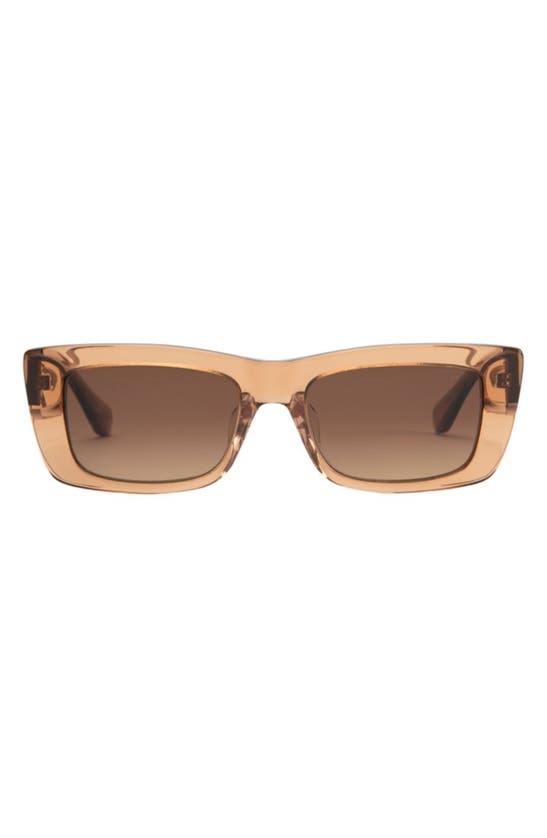 Mohala Eyewear Kea Special Fit Low 53mm Gradient Polarized Square Sunglasses In Spiced Tea