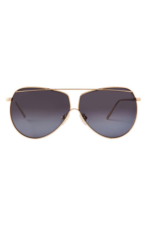 DIFF Maeve 65mm Oversize Aviator Sunglasses in Gold /Blue