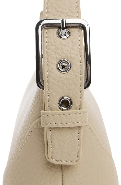 Shop Mango Faux Leather Shoulder Bag In Light/pastel Grey