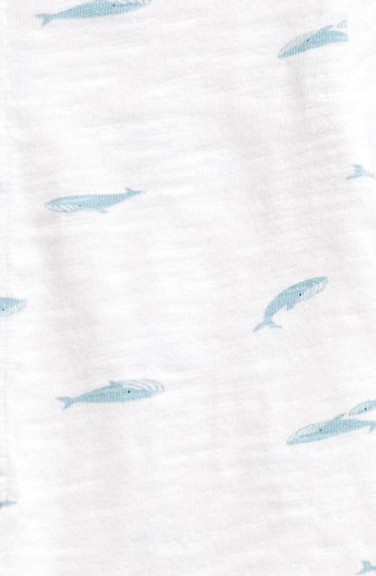 Shop Nordstrom Print Short Sleeve Cotton Henley Romper In White- Blue Whale Friends