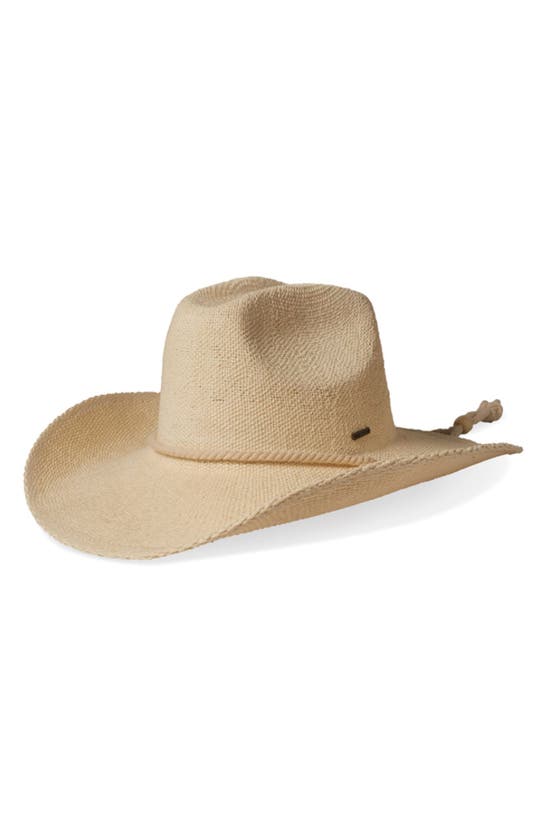 Shop Brixton Austin Straw Cowboy Hat In Bone