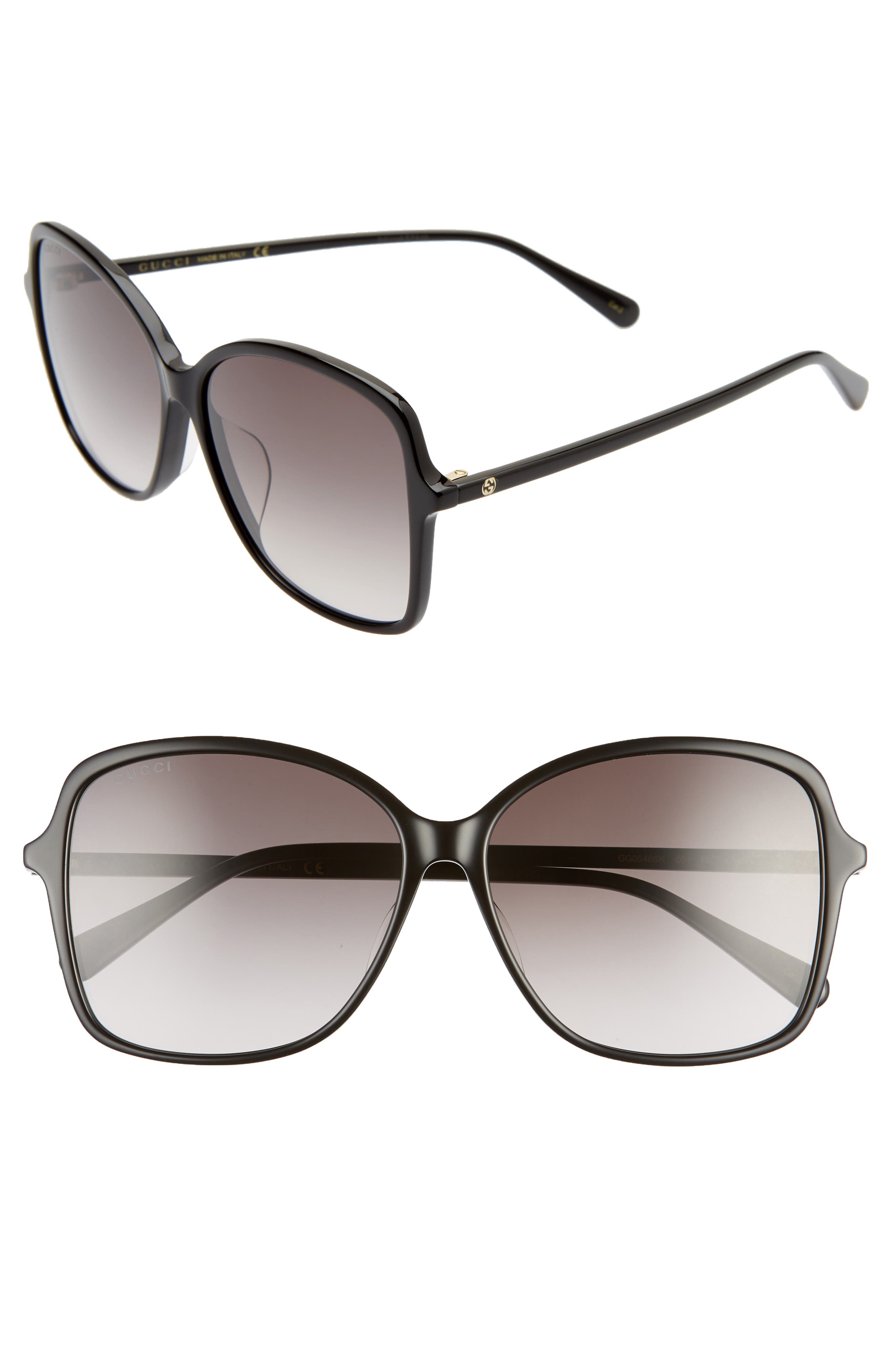 gucci 60mm square sunglasses