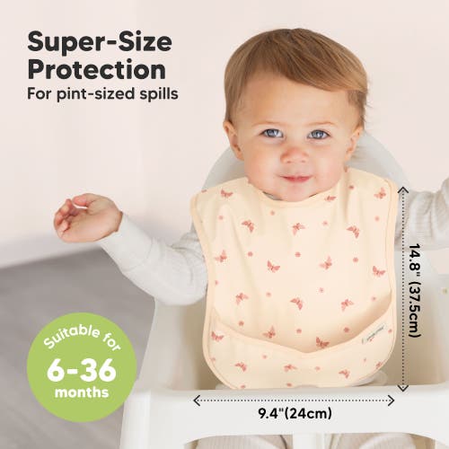 Keababies 3-pack Presto Waterproof Bibs In Butterflies