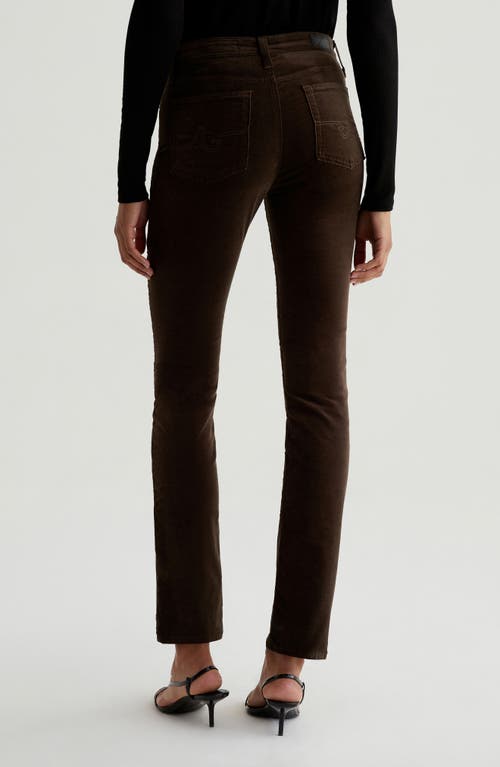 Ag Mari High Rise Slim Straight Jean In Sone Wash In Rich Umber