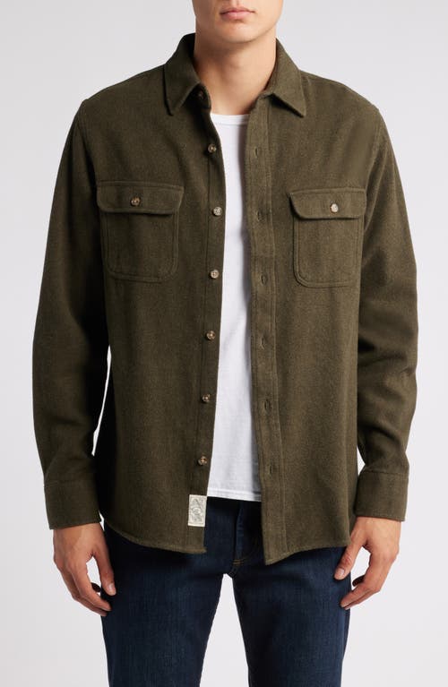 Schott NYC Flannel Work Shirt in Olive 