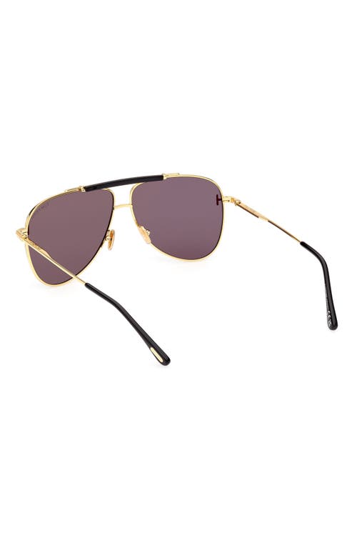 Shop Tom Ford Brady 60mm Pilot Sunglasses In Shiny Deep Gold/smoke