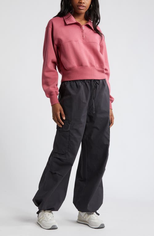 Shop Bp. Polo Fleece Sweatshirt In Pink Mauve