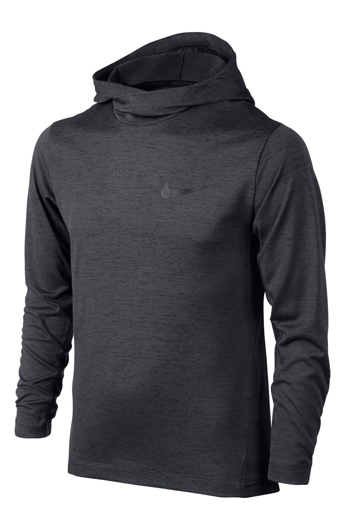 Nike Hooded Long Sleeve DriFIT Training Top (Little Boys & Big Boys) Nordstrom