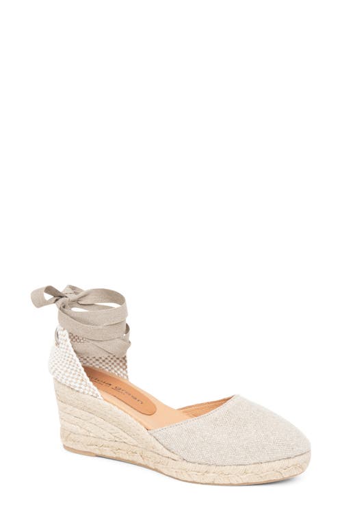 Leon Espadrille Lace-Up Wedge in Natural