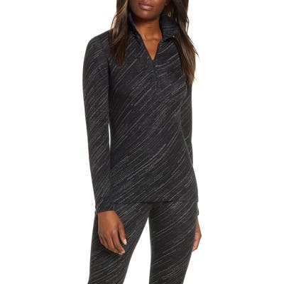 Icebreaker 250 Vertex Merino Wool Half Zip Base Layer Top, Black
