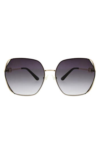 Oscar De La Renta 62mm Butterfly Sunglasses In Gold/black