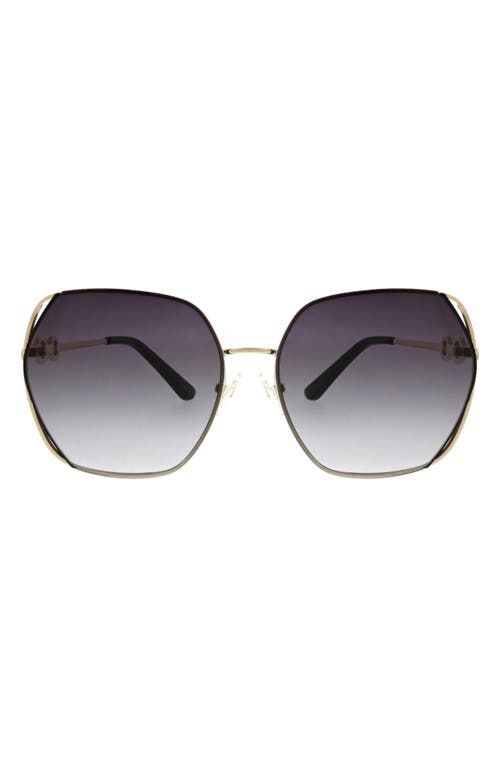 Shop Oscar De La Renta 62mm Butterfly Sunglasses In Gold/black