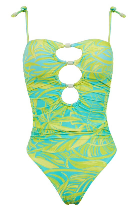 Shop Pq Swim Neon Palms Triple Keyhole One-piece Swimsuit