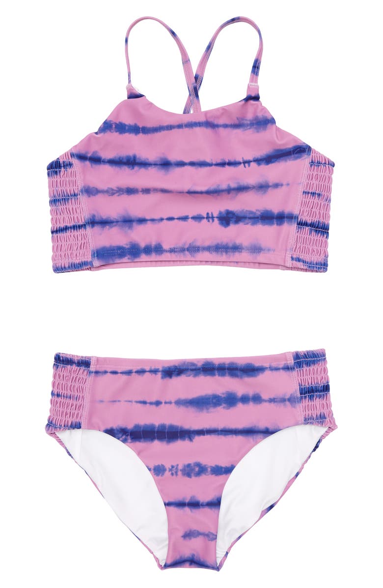 Zella Girl Kids' Smocked Two-Piece Swimsuit | Nordstrom