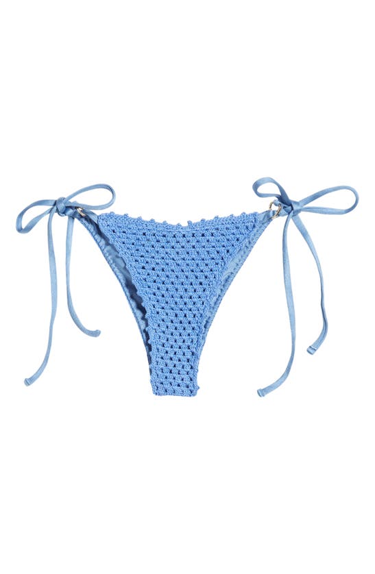 Shop Capittana Vera Crochet Bikini Bottoms In Blue