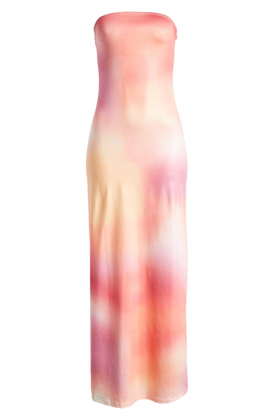 Shop Something New Heather Strapless Maxi Dress In Camellia Aop Heaven