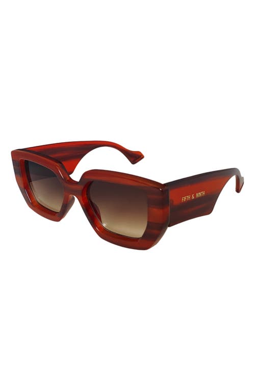 Shop Fifth & Ninth Rue 67mm Polarized Square Sunglasses In Mahogany/brown