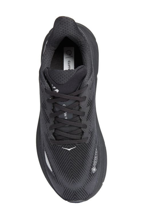 Shop Hoka Clifton 9 Gore-tex® Waterproof Running Shoe In Black/black