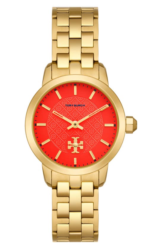 Shop Tory Burch The Tory Bracelet Watch, 34mm In Gold