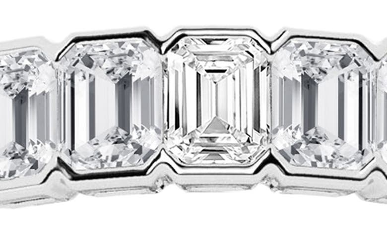 Badgley Mischka Emerald Cut Lab Created Diamond Infinity Ring In Platinum