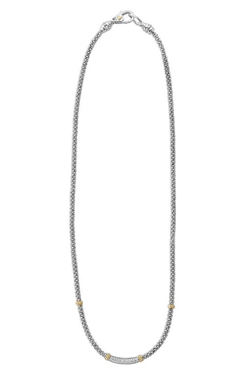 Shop Lagos Lux Diamond Rope Necklace In Silver/diamond