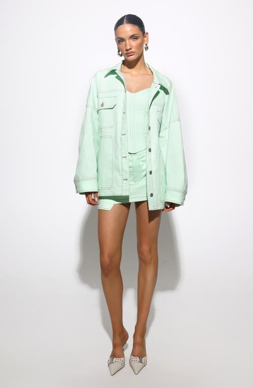 Shop By.dyln Cooper Denim Miniskirt In Mint