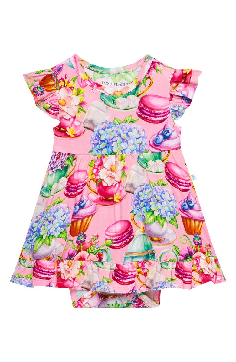 Posh Peanut Kids' Elizabeth Floral Skirted Bodysuit | Nordstrom