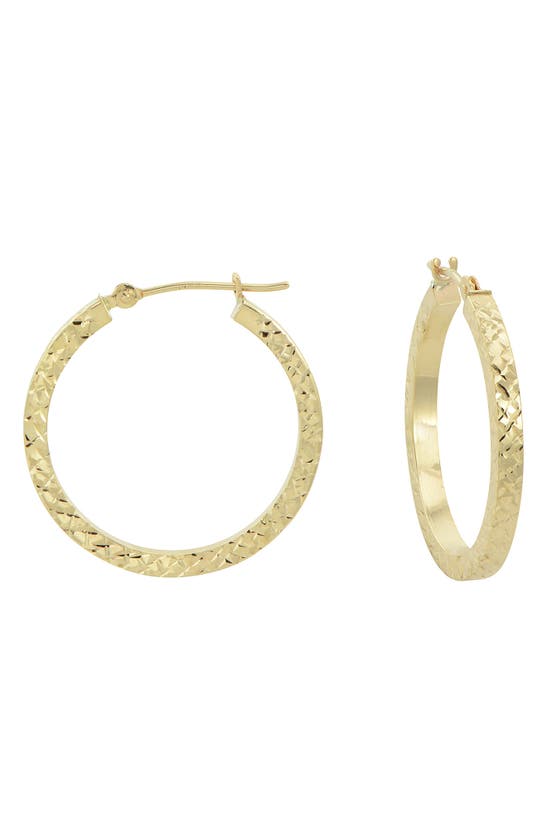 Shop Candela Jewelry 14k Yellow Gold Textured Hoop Earrings