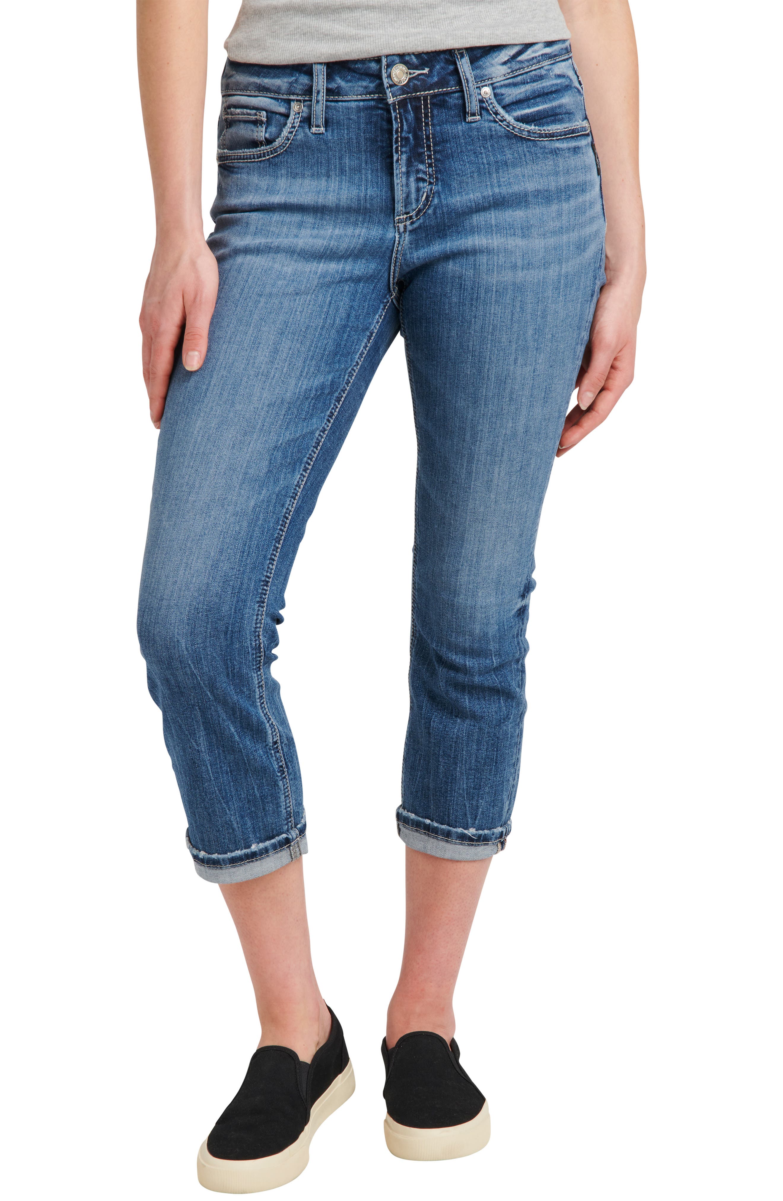 Silver Jeans Co. Elyse Mid Rise Capri 
