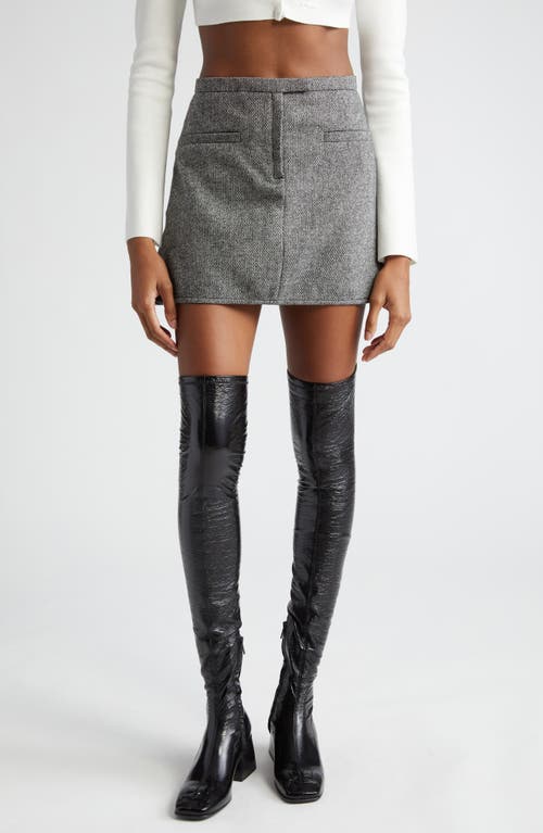 Courrèges Caviar Wool Blend Tweed Miniskirt in Black/White at Nordstrom, Size 8 Us