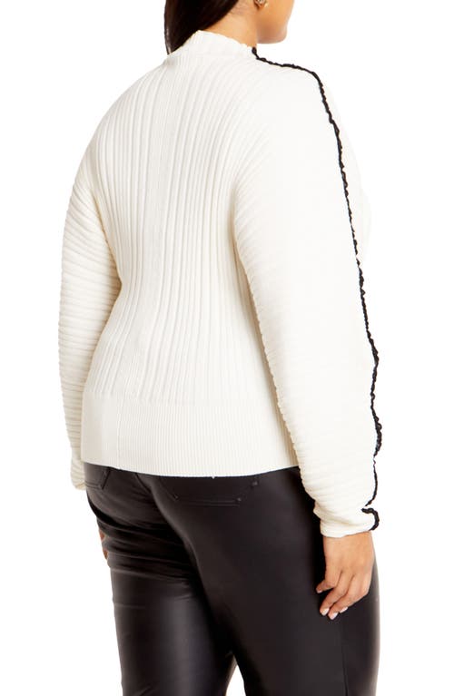 City Chic Miranda Sweater In Ivory