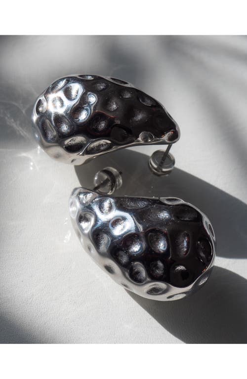 Shop Luv Aj The Doheny Molten Dome Drop Earrings In Silver