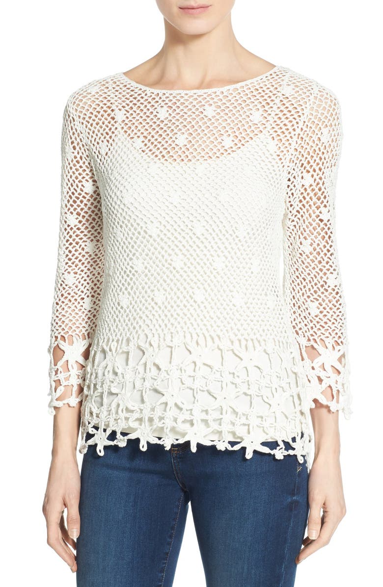 KUT from the Kloth 'Lola' Open Knit Layering Top | Nordstrom