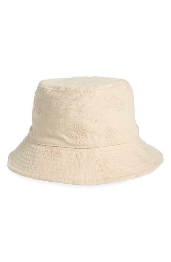 Madewell Eyelet Cotton Twill Bucket Hat In Antique Cream