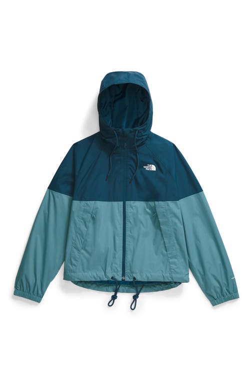 Shop The North Face Antora Waterproof Rain Jacket In Midnight Petrol/algae Blue