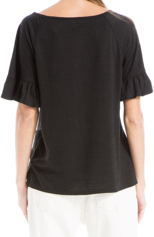 Max Studio Flutter Texture Knit T-shirt In Black
