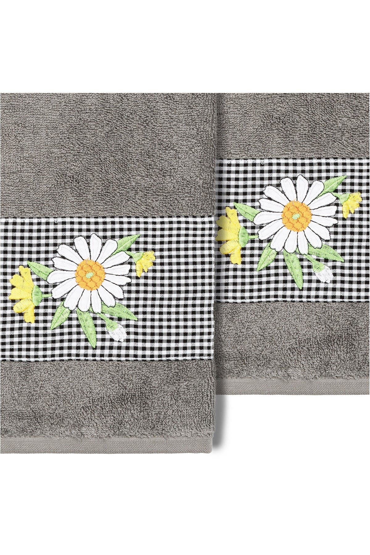 Linum Home Daisy Embellished Hand Towel