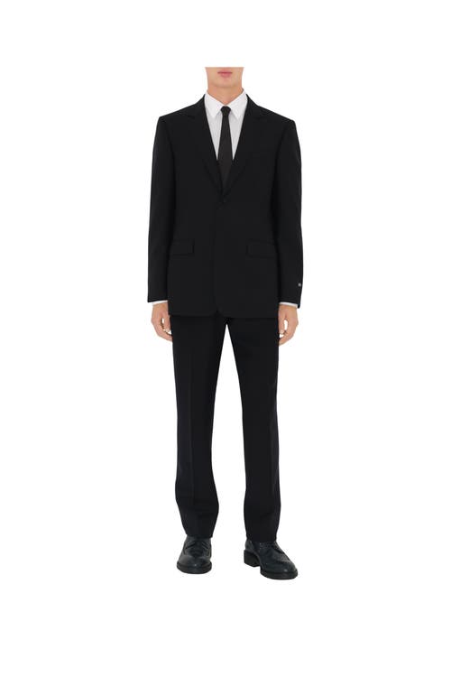 Burberry Wool Mohair Tailored Jacket In Black
