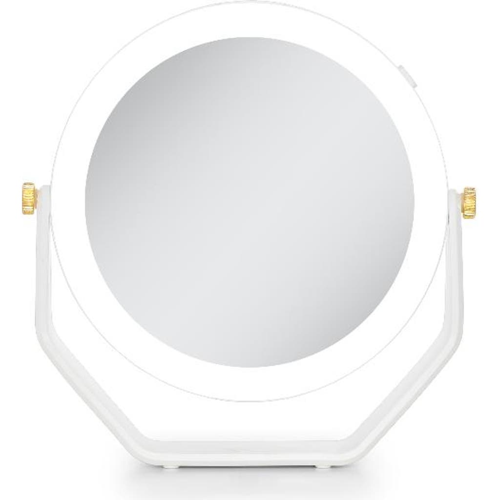 Zadro Lighted Makeup Mirror With 5x/1x Magnifications, Swivel & Battery In White