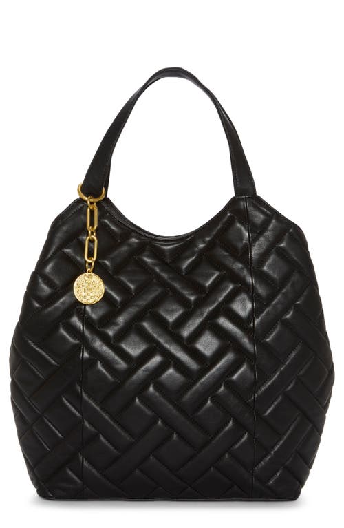 Vince Camuto Kisho Quilted Leather Shoulder Bag in Black Lambar at Nordstrom