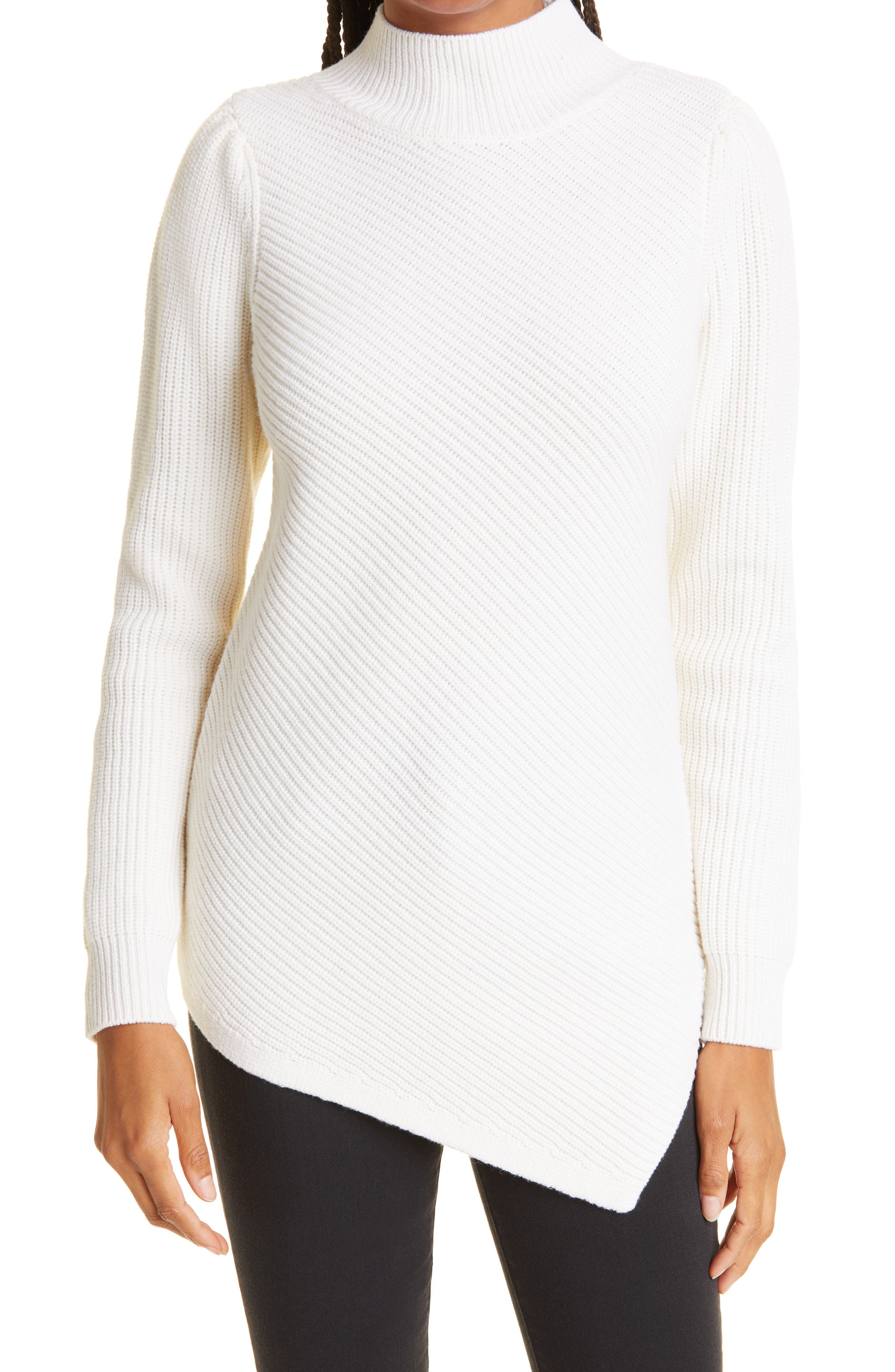 asymmetrical neck sweater